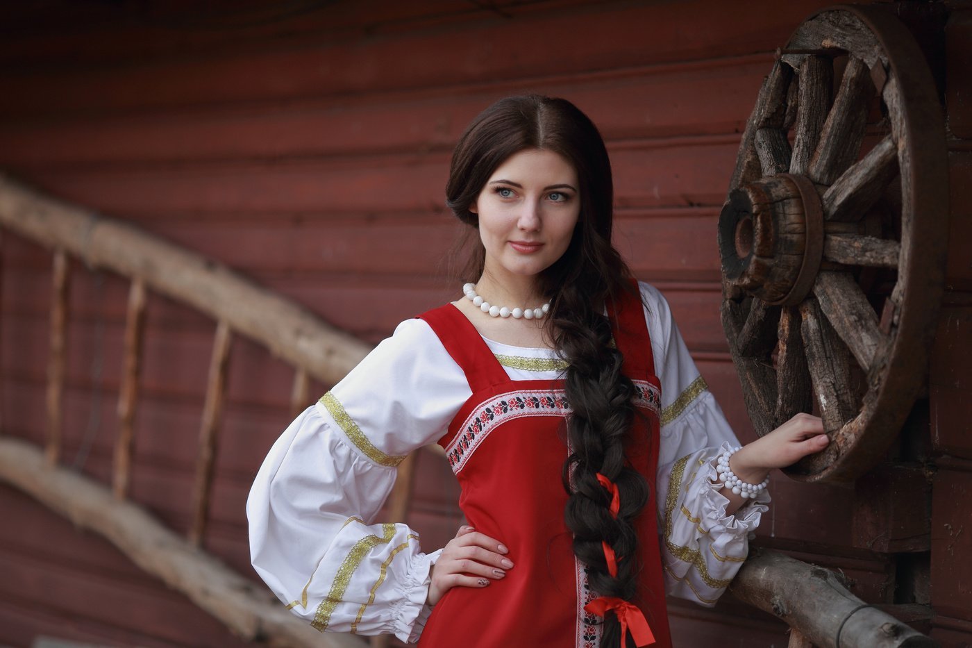 Girls in Slavic costumes in Leeds