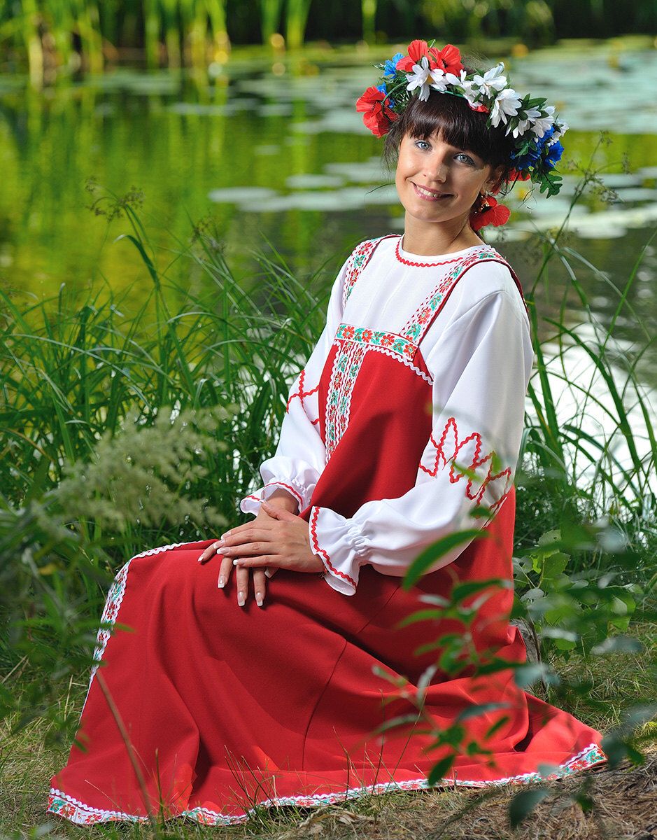 Beautiful girl Girls in Slavic costumes in Leeds